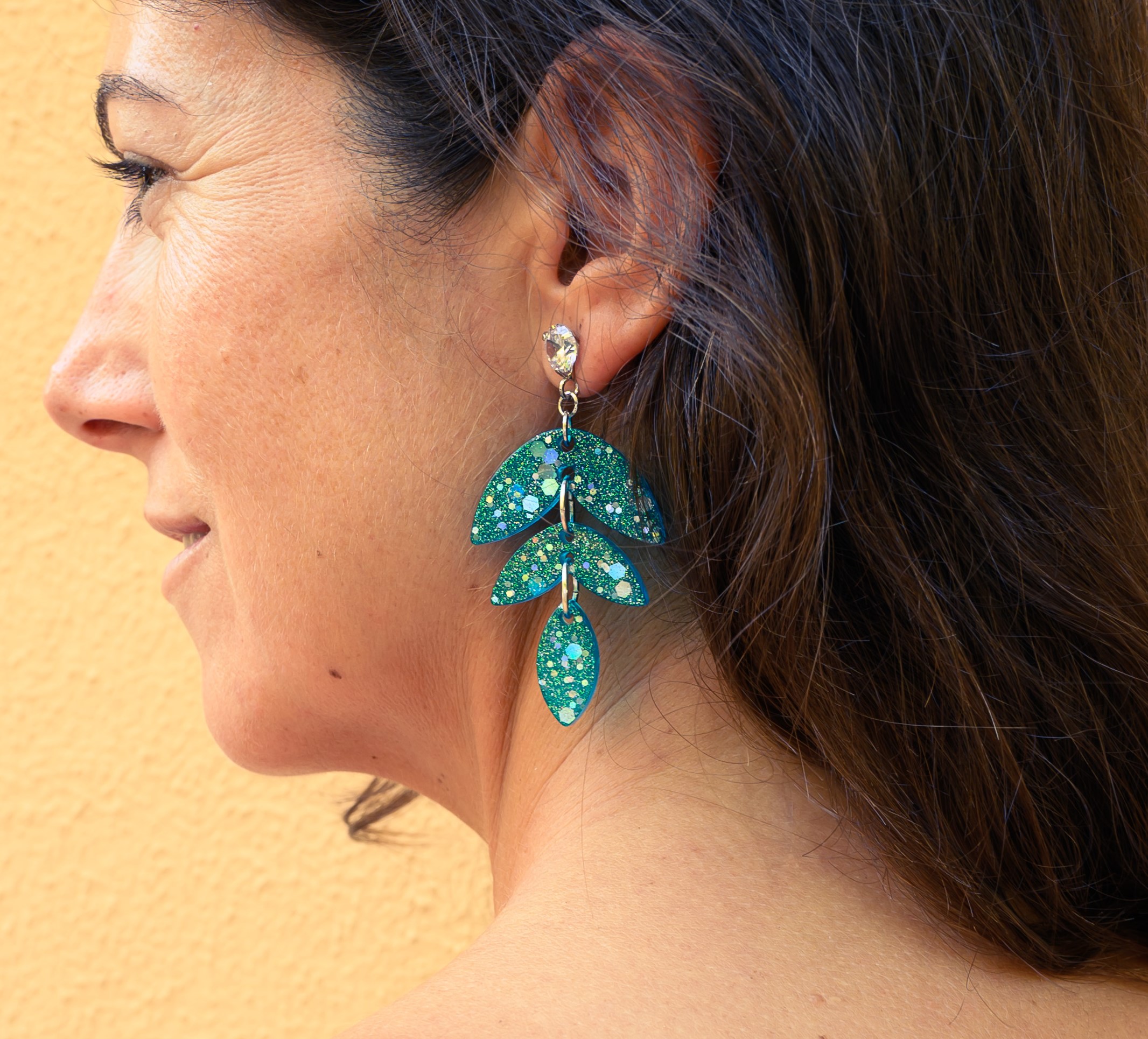 oasis turquesa pendientes brillantes